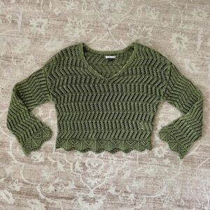 Green Knit Women's Sweater